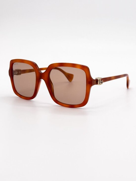 NEW GUCCI SUNGLASSES GG1070S 002 HAVANA OVERSIZED WOMEN GUCCI EYEWEAR